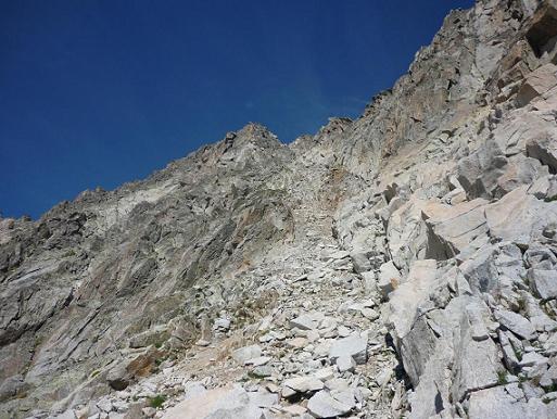 Départ de la diagonale Sud qui donne accès au pico Russell