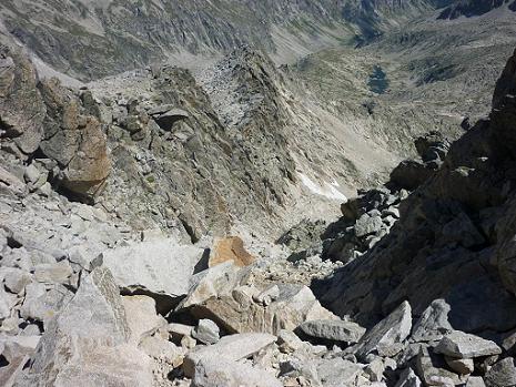 Après une erreur de couloir, retour dans la diagonale Sud du pico Russell