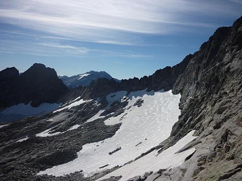 Depuis le `Mauvais Pas`, le pic de Boum, le massif Aneto Maladeta, les glaciers de Maupas et de Boum