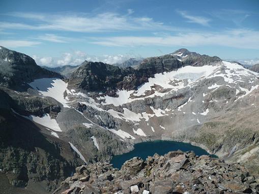 Du sommet du pic Lézat 3107 m, les pics du Seil De la Baque et le pico Posets