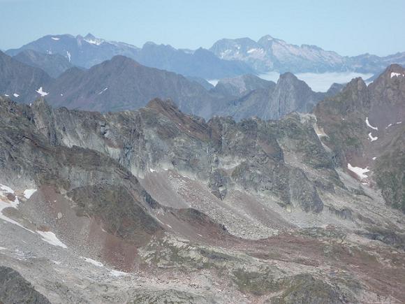 Du sommet du pic Lézat 3107 m, le massif pic Long Néouvielle